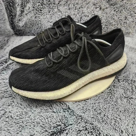 Adidas Pureboost Core Black Dark Solid  Grey Sneakers Shoes Men Size 13 CP9326 - Picture 4 of 9